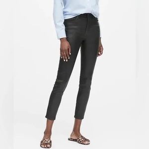 Banana Republic Black Coated Denim Skinny Jeans